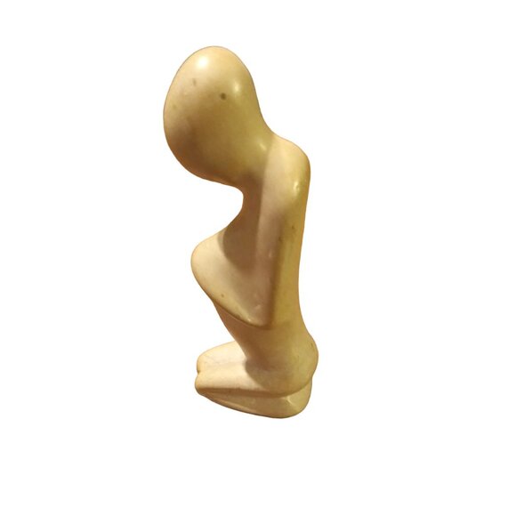 African Soapstone Figurine Sculpture, Hand Carved Soapstone Woman, Home Decor - Picture 1 of 9